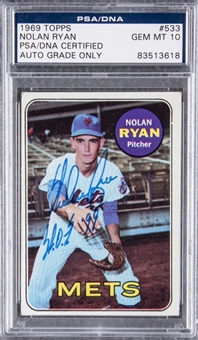 1969 Topps #533 Nolan Ryan Signed/Inscribed Card - PSA/DNA GEM MT 10 Auto